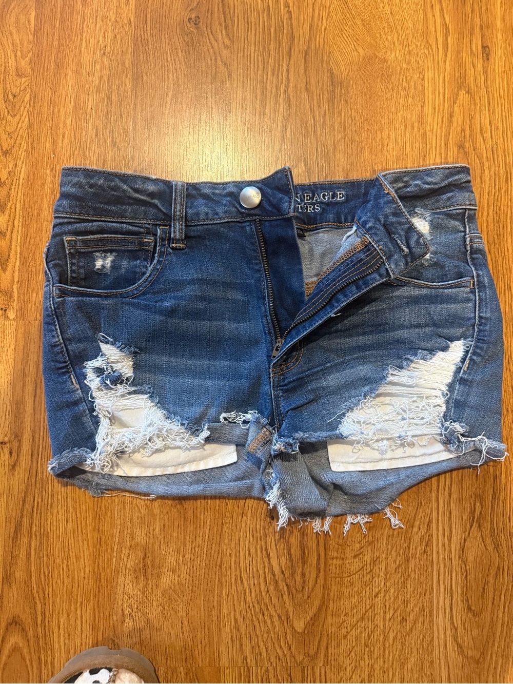 Distressed Dark Blue Denim Women’s Shorts